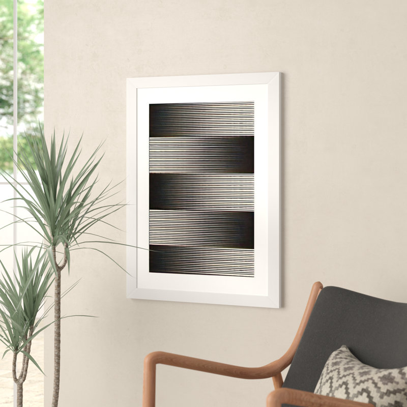 Modern Art Grayscale Picture Frame Graphic Art Print on Canvas